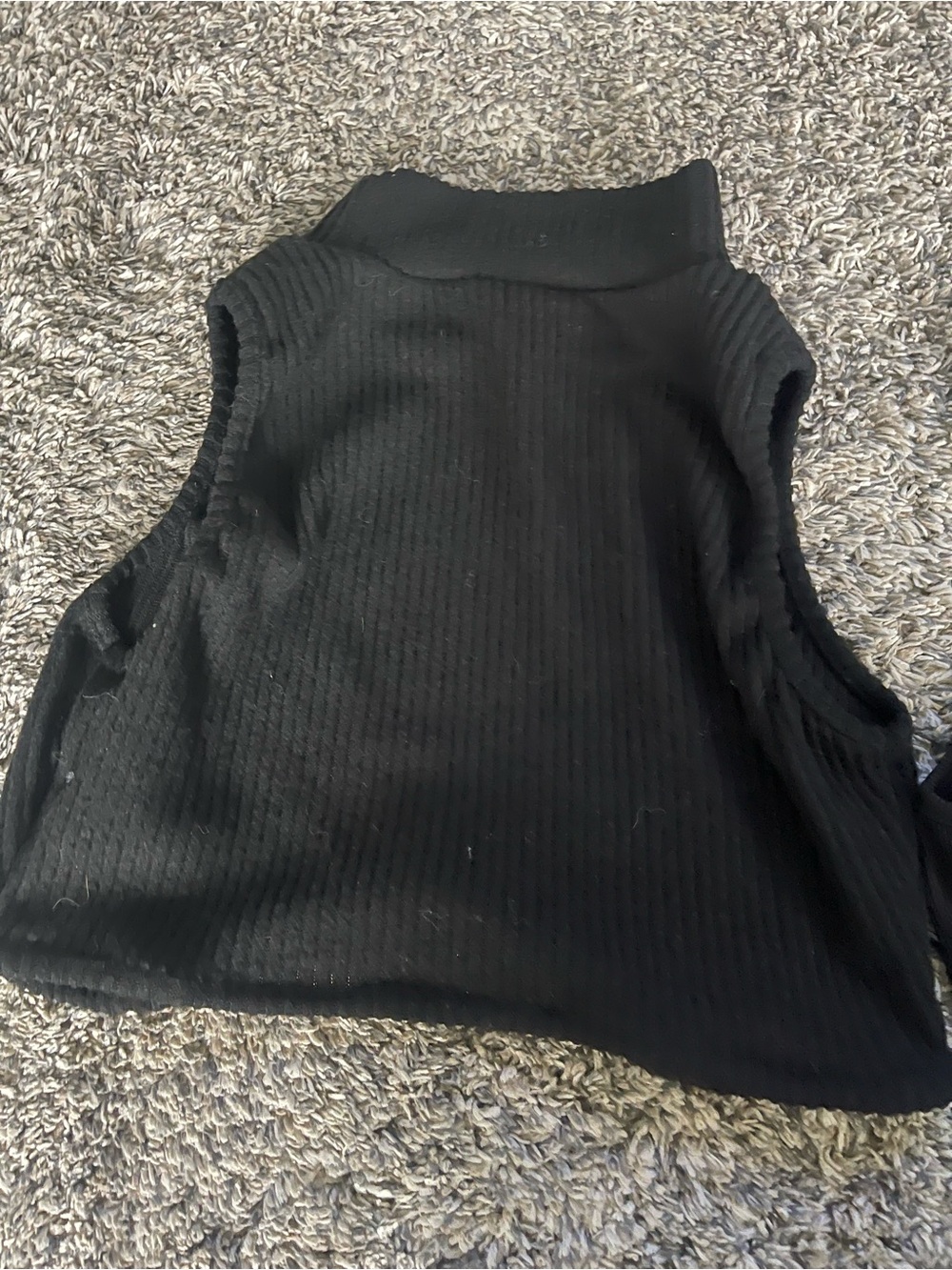 Two SHEIN Black Ribbed Mock Neck Tanks